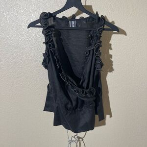 Jean Paul Gaultier Black Ruffle Tank Top